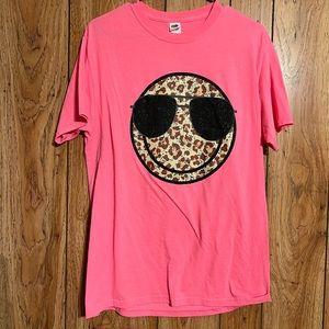 Smiley Face Leopard Tee